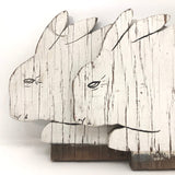 Charming Old Painted Wooden Cutout White Rabbits - Sold Individually