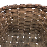 New England Antique Splint Basket with Carved Wood Handle