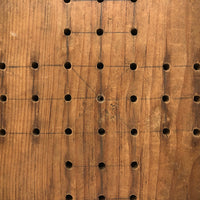Old Handmade Peg Solitaire Board with Carved Pegs