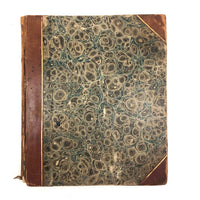 1838 Blank Ledger with Hand-Marbled Cover and Leather Spine