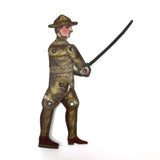 WWI Rare Tin Litho Jointed "Sammy" Soldier with Sword