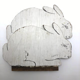 Charming Old Painted Wooden Cutout White Rabbits - Sold Individually