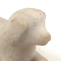 Wonderful Carved Marble Folk Art Dog with Very Sweet Face
