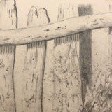 F. Barber 19th Century British Pencil Drawing "Deer in the Underbrush"