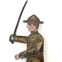 WWI Rare Tin Litho Jointed "Sammy" Soldier with Sword