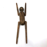Antique Carved, Jointed Figure with Hand-drawn Face and Button Front