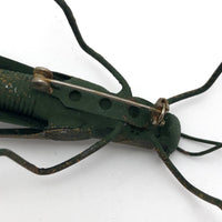 Green Grasshopper Handmade Metal Pin