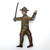 WWI Rare Tin Litho Jointed "Sammy" Soldier with Sword