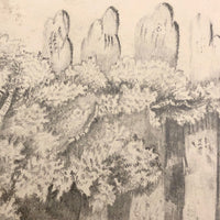 F. Barber 19th Century British Pencil Drawing "Deer in the Underbrush"