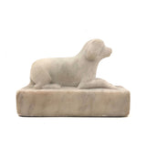 Wonderful Carved Marble Folk Art Dog with Very Sweet Face