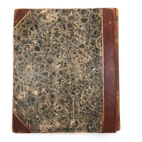 1838 Blank Ledger with Hand-Marbled Cover and Leather Spine