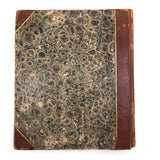 1838 Blank Ledger with Hand-Marbled Cover and Leather Spine