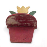 Cheery Little Painted c. 1940s Tulip Wall Shelf