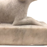 Wonderful Carved Marble Folk Art Dog with Very Sweet Face