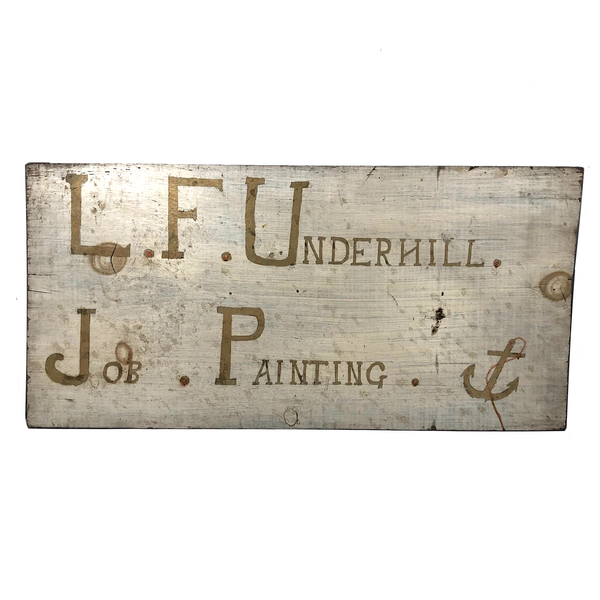L.F Underhill Job Painting Old Hand-painted Sign