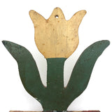 Cheery Little Painted c. 1940s Tulip Wall Shelf