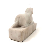 Wonderful Carved Marble Folk Art Dog with Very Sweet Face