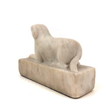 Wonderful Carved Marble Folk Art Dog with Very Sweet Face
