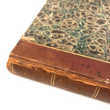 1838 Blank Ledger with Hand-Marbled Cover and Leather Spine