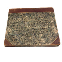 1838 Blank Ledger with Hand-Marbled Cover and Leather Spine