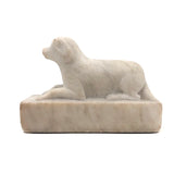 Wonderful Carved Marble Folk Art Dog with Very Sweet Face