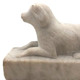 Wonderful Carved Marble Folk Art Dog with Very Sweet Face