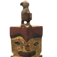 Fantastic Large (21" Tall) 1930s Boy Scout Carved Polychrome Totem Pole