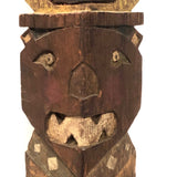Fantastic Large (21" Tall) 1930s Boy Scout Carved Polychrome Totem Pole