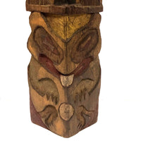 Fantastic Large (21" Tall) 1930s Boy Scout Carved Polychrome Totem Pole
