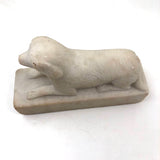 Wonderful Carved Marble Folk Art Dog with Very Sweet Face