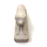 Wonderful Carved Marble Folk Art Dog with Very Sweet Face