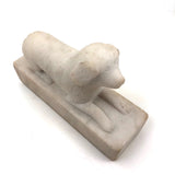 Wonderful Carved Marble Folk Art Dog with Very Sweet Face