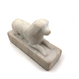 Wonderful Carved Marble Folk Art Dog with Very Sweet Face