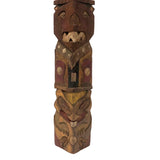Fantastic Large (21" Tall) 1930s Boy Scout Carved Polychrome Totem Pole