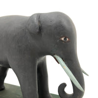 Early 20th Century Beautifully Carved and Painted Folk Art Elephant with Tusks