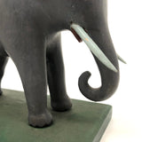 Early 20th Century Beautifully Carved and Painted Folk Art Elephant with Tusks