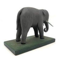 Early 20th Century Beautifully Carved and Painted Folk Art Elephant with Tusks