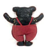 Fantastic Old Folk Art Oil Cloth Black Cat with Whiskers and Trousers