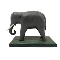 Early 20th Century Beautifully Carved and Painted Folk Art Elephant with Tusks