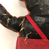 Fantastic Old Folk Art Oil Cloth Black Cat with Whiskers and Trousers