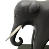 Early 20th Century Beautifully Carved and Painted Folk Art Elephant with Tusks