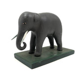 Early 20th Century Beautifully Carved and Painted Folk Art Elephant with Tusks