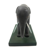 Early 20th Century Beautifully Carved and Painted Folk Art Elephant with Tusks