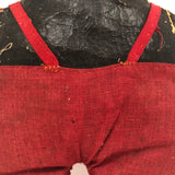 Fantastic Old Folk Art Oil Cloth Black Cat with Whiskers and Trousers