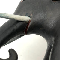 Early 20th Century Beautifully Carved and Painted Folk Art Elephant with Tusks
