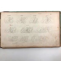 1858 American Text Book for Letters Penmanship Instruction with Lots of Alphabets