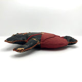 Fantastic Old Folk Art Oil Cloth Black Cat with Whiskers and Trousers