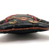 Fantastic Old Folk Art Oil Cloth Black Cat with Whiskers and Trousers