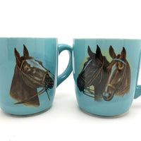 Pair of Sky Blue Vintage McCoy Horse Mugs