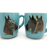 Pair of Sky Blue Vintage McCoy Horse Mugs